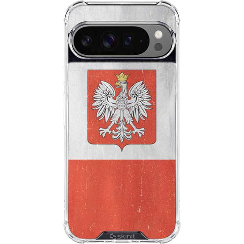 Poland Flag Distressed Google Pixel 10 Pro XL Clear Case